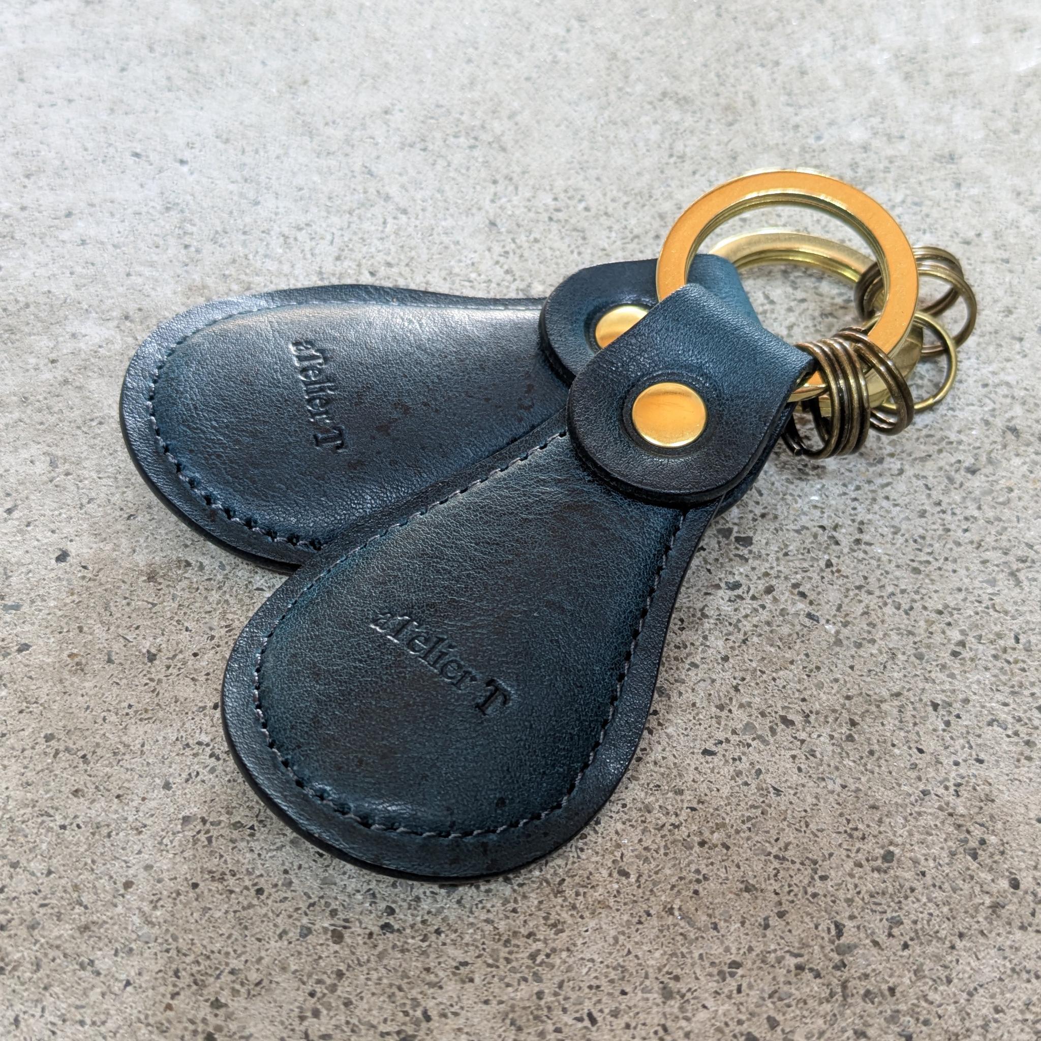携帯靴べらキーホルダー Minerva Box Blue (Italian Leather)1枚目の画像